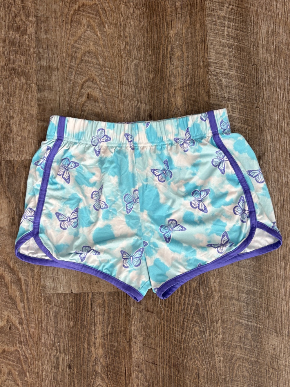 Cuddl Duds Light Blue and Purple Butterfly Shorts